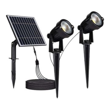 КОМПЛЕКТ 2x LED Външна соларна лампа 2xLED/1,2W/3,7V IP65 3000K 4000 mAh