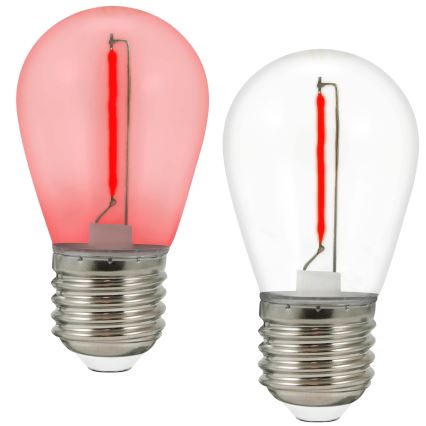 КОМПЛЕКТ 2x LED Крушка PARTY E27/0,3W/36V червена