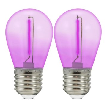 КОМПЛЕКТ 2x LED Крушка PARTY E27/0,3W/36V лилава