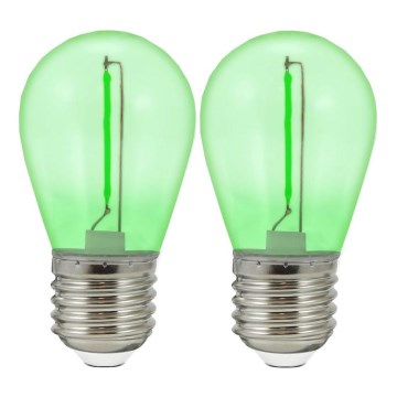 КОМПЛЕКТ 2x LED Крушка PARTY E27/0,3W/36V зелена