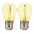 КОМПЛЕКТ 2x LED Крушка PARTY E27/0,3W/36V жълта