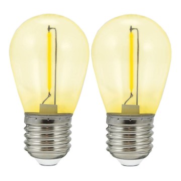 КОМПЛЕКТ 2x LED Крушка PARTY E27/0,3W/36V жълта