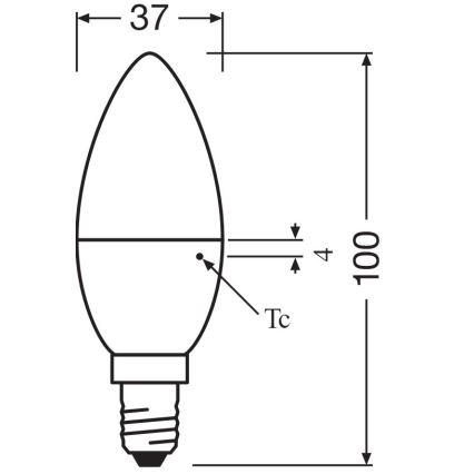КОМПЛЕКТ 2x LED крушки B38 E14/4,9W/230V 2700K - Osram