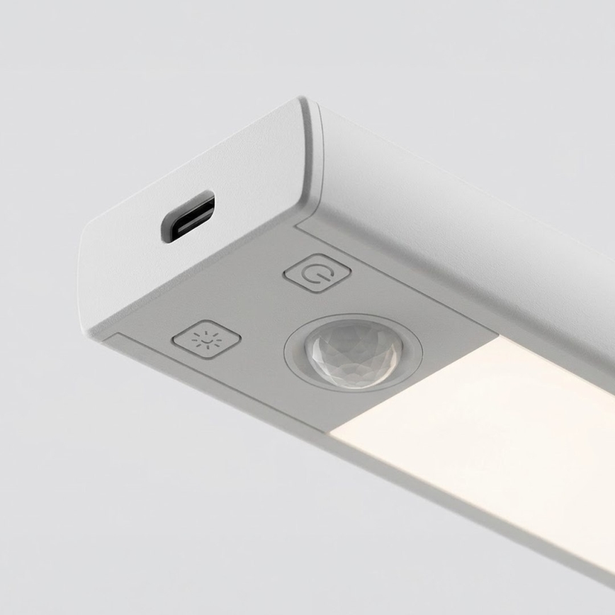Комплект от 2 акумулаторни LED осветители за мебели със сензор за движение и за сумрак VIRO LED/1W/3,7V 800 mAh 3000/4000/6500K 20 cm бяло