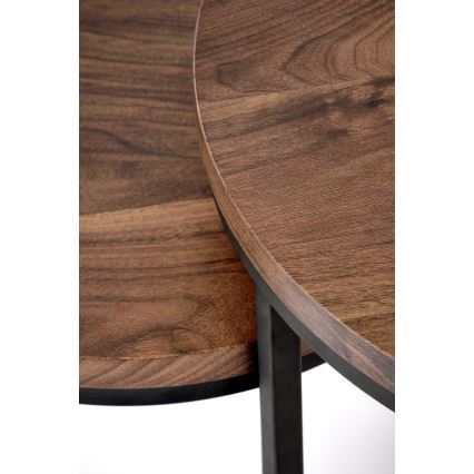 КОМПЛЕКТ 2x Конферентна маса OREO Ø 43/53 см черно/орех