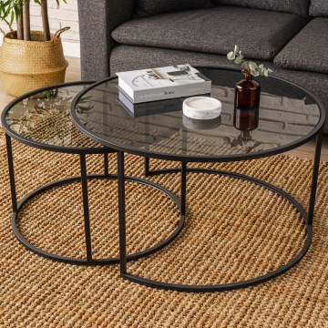 КОМПЛЕКТ 2x Конферентна маса ТОКИО Ø 60/80 см черна