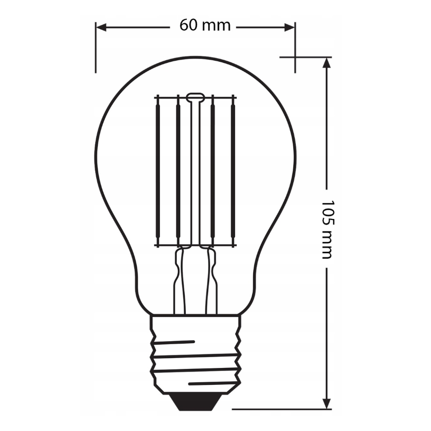 Комплект 3 бр. LED крушки BASE CLASSIC FILAMENT A60 E27/7,5W/230V 4000K - Osram