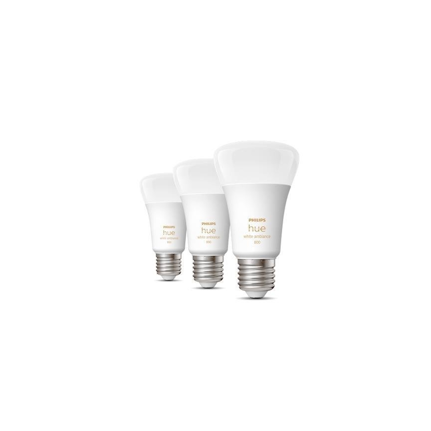 Комплект от 3 димируеми LED крушки Philips Hue WHITE AMBIANCE A60 E27/6W/230V 2200-6500K