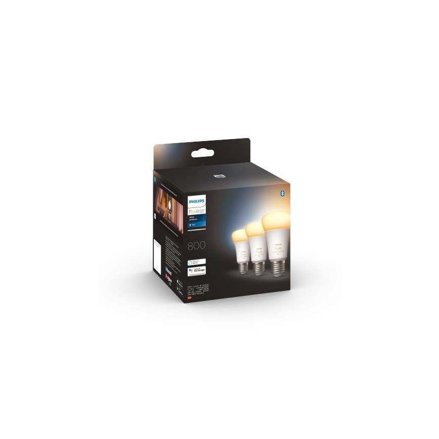 Комплект от 3 димируеми LED крушки Philips Hue WHITE AMBIANCE A60 E27/6W/230V 2200-6500K