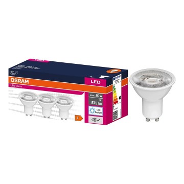 КОМПЛЕКТ 3x LED рефлекторни лампи PAR16 GU10/6,9W/230V 6500K 36° - Osram