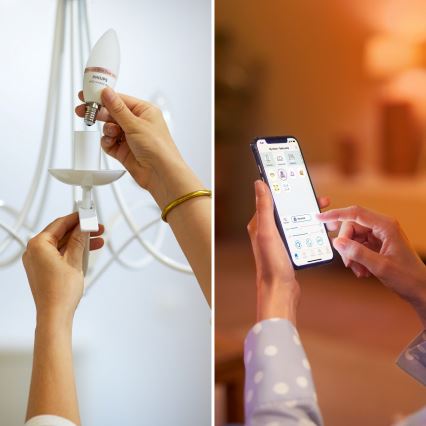 Комплект 3x LED RGB димируеми крушки Philips SMART C37 E14/4,9W/230V 2200-6500K CRI 90