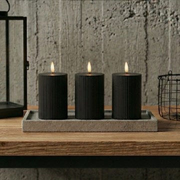 Комплект 3x LED свещи BRILLO LED/2xAA 12,5 cm черни + дистанционно управление