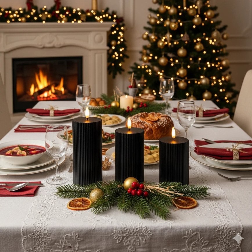 Комплект 3x LED свещи BRILLO LED/2xAA, черни, с дистанционно управление