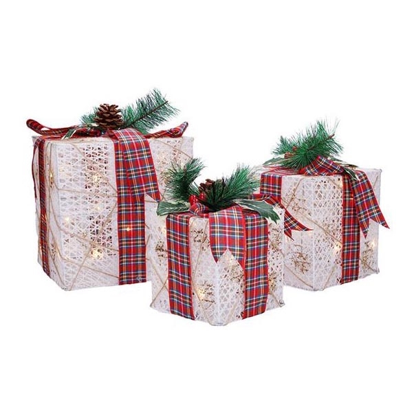 КОМПЛЕКТ 3x LED Коледен подарък 48xLED/3,6W/230V IP44 топла бяла