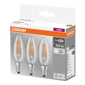 Комплект 3x LED крушка BASE VINTAGE B40 E14/4W/230V 4000K – Osram