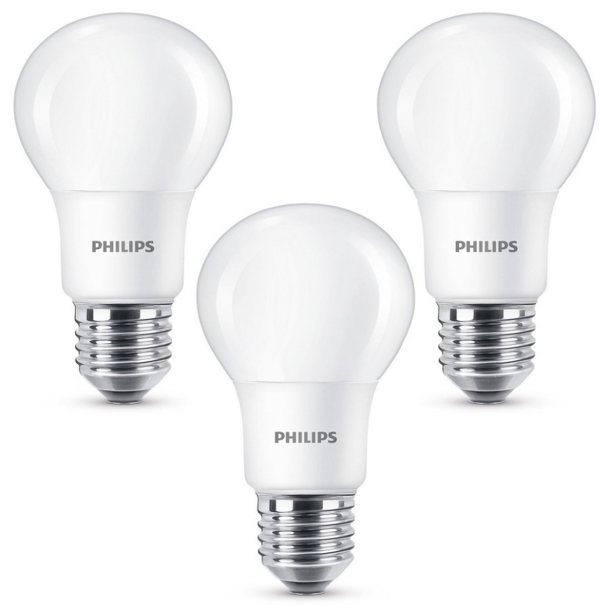 КОМПЛЕКТ 3x LED Крушка Philips E27/8W/230V 2700K