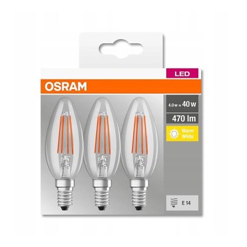 КОМПЛЕКТ 3x LED Крушка VINTAGE B40 E14/4W/230V 2700K - Osram