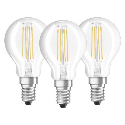 КОМПЛЕКТ 3x LED Крушка VINTAGE P40 E14/4W/230V 2700K - Osram