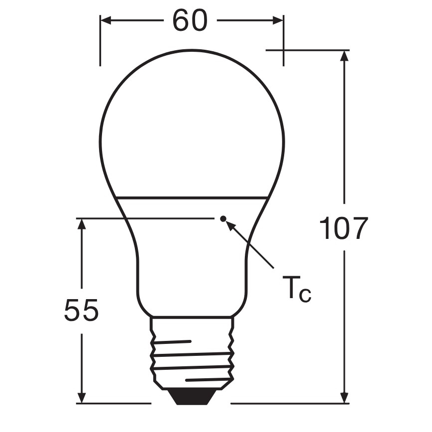 Комплект 3x LED крушки A60 E27/8,5W/230V 6500K - Osram