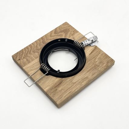 КОМПЛЕКТ 3x вградено осветително тяло за окачен таван TOBBY 1xGU10/20W/230V 11,5x11,5 cm дъб/черен