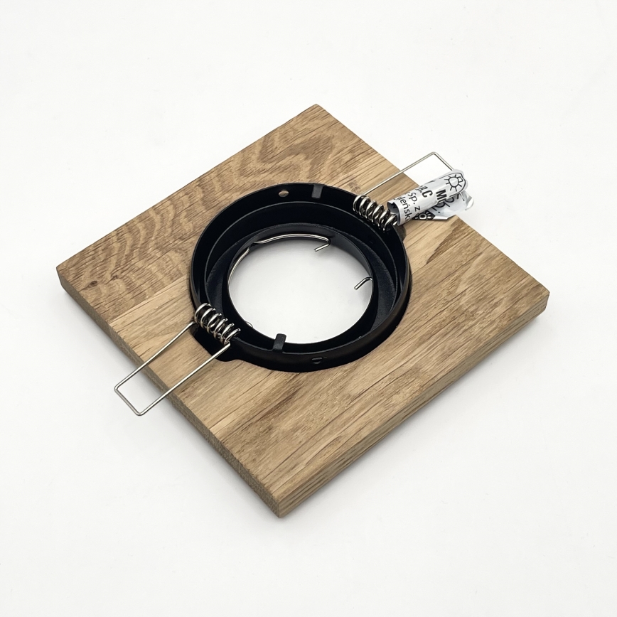 КОМПЛЕКТ 3x вградено осветително тяло за окачен таван TOBBY 1xGU10/20W/230V 11,5x11,5 cm дъб/черен