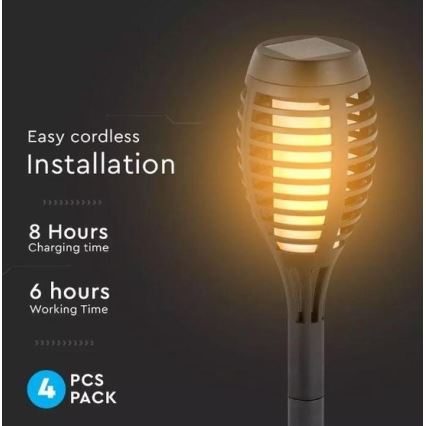 КОМПЛЕКТ 4 бр. LED соларна лампа 4xLED/3,6V 1xAAA IP44 100 mAh