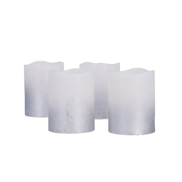 КОМПЛЕКТ 4x LED свещи от естествен восък LED/1xCR2032 топла бяла