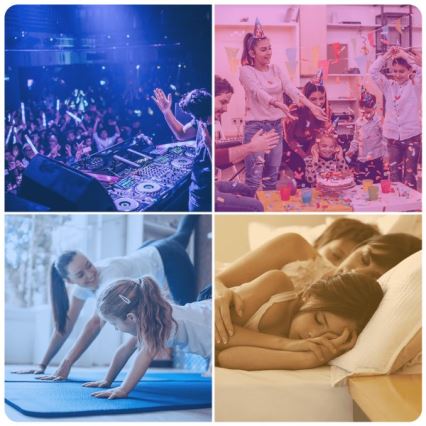 Комплект от 6 димируеми LED RGBW крушки MESH GU10/6,5W/230V 2700-6500K + дистанционно управление - Aigostar