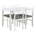 Комплект маса за хранене + 4 стола EMILY в бял цвят