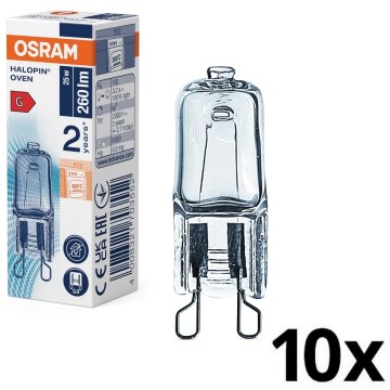 Комплект от 10 крушки за фурна HALOPIN G9/25W/230V 2700K - Osram