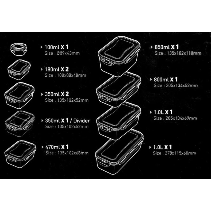 КОМПЛЕКТ ОТ 11 бр. КОНТЕЙНЕРИ ЗА ХРАНА LOCK