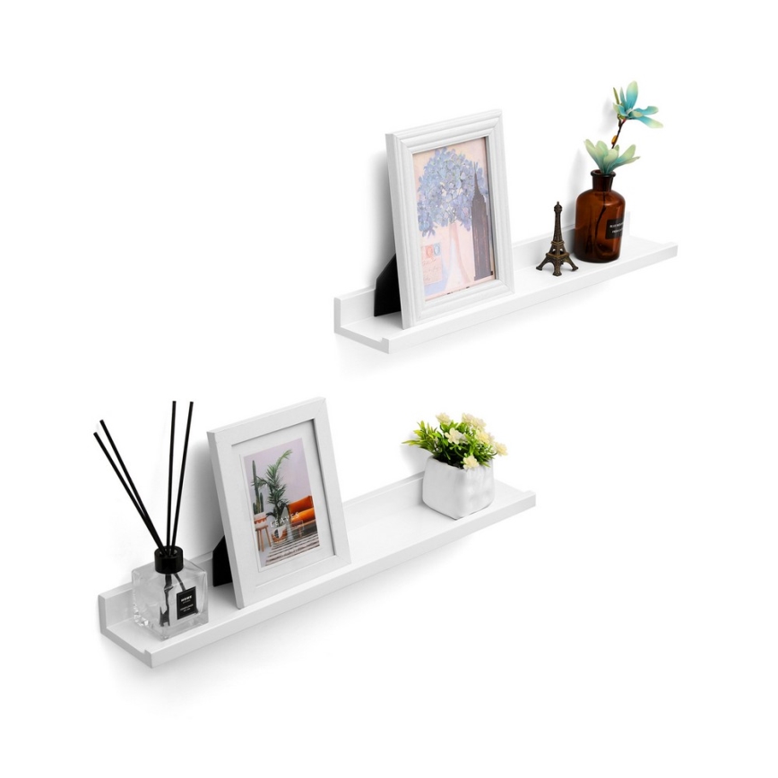Комплект от 2 бели стенни рафта SHELFY