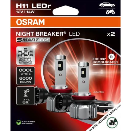 Комплект от 2 бр. автомобилни LED крушки NIGHT BREAKER SMART H11 PGJ19-2/14W/12V 6000K - Osram