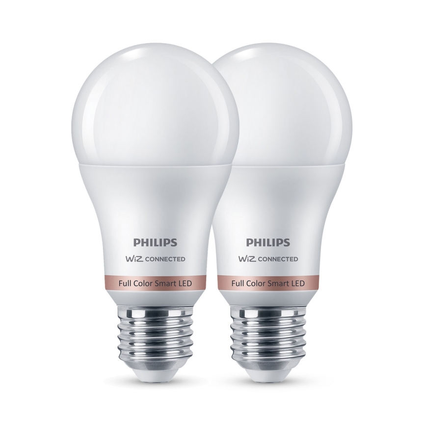 Комплект от 2 димируеми LED RGB крушки Philips SMART A60 E27/12,5W/230V 2200-6500K