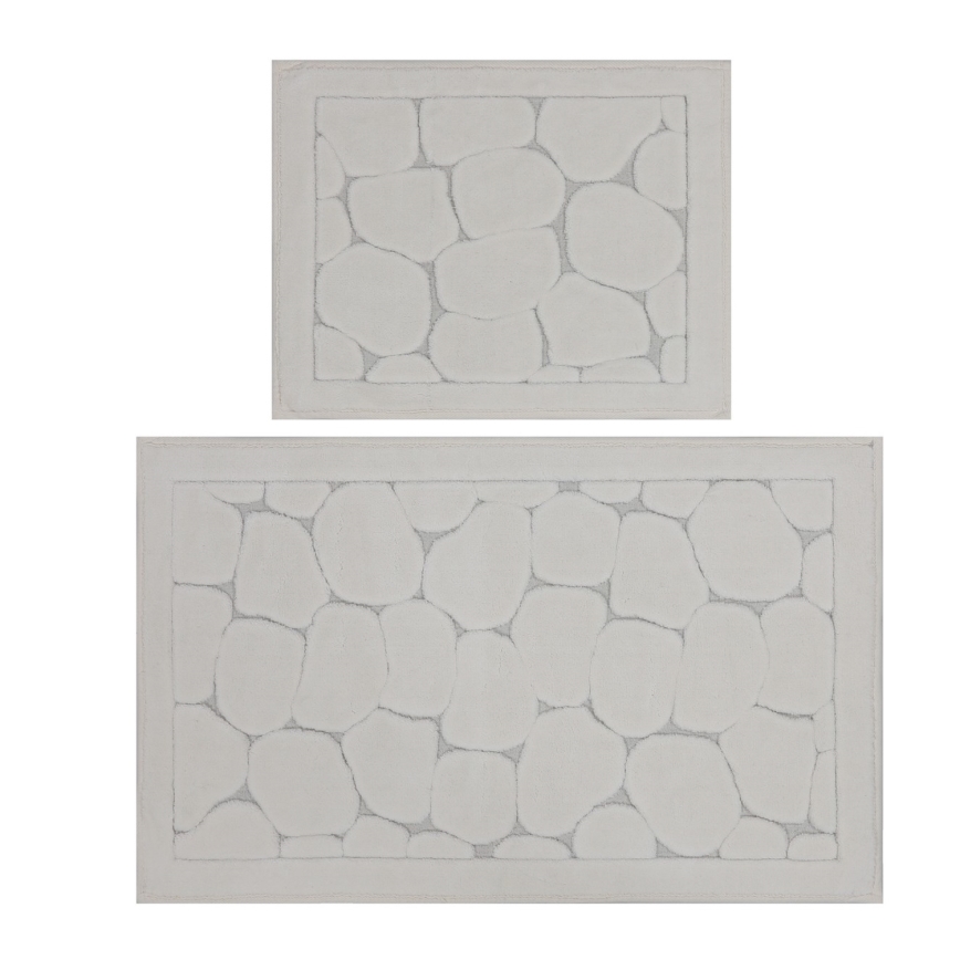 Комплект от 2 бр. постелки за баня LINO 60 x 100 см, кремави