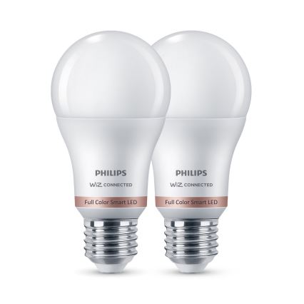 Комплект 2x димируема RGB LED крушка Philips SMART A60 E27/8,5W/230V 2200-6500K
