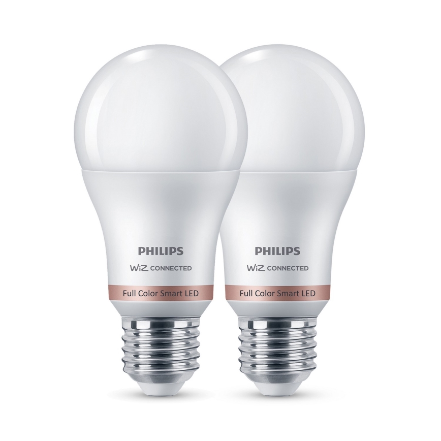 Комплект 2x димируема RGB LED крушка Philips SMART A60 E27/8,5W/230V 2200-6500K