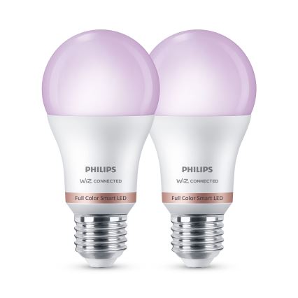 Комплект 2x димируема RGB LED крушка Philips SMART A60 E27/8,5W/230V 2200-6500K