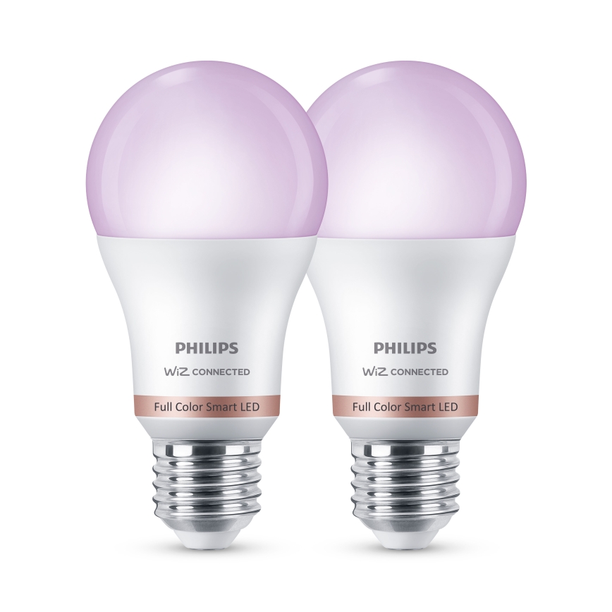 Комплект 2x димируема RGB LED крушка Philips SMART A60 E27/8,5W/230V 2200-6500K