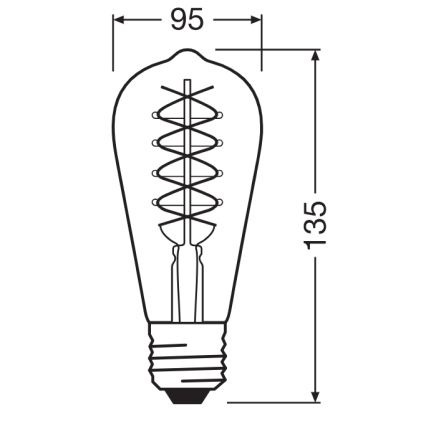 Комплект от 2 димируеми LED крушки с винтидж филамент E27/4,8W/230V 2200K - Osram