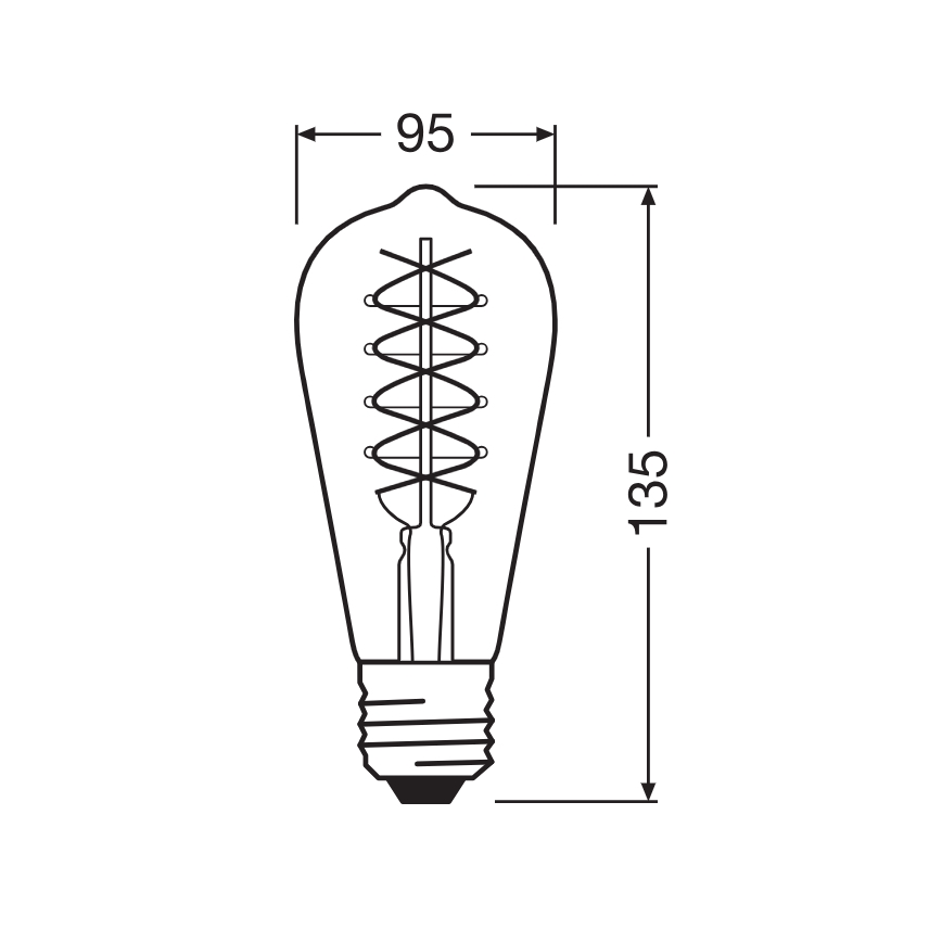 Комплект от 2 димируеми LED крушки с винтидж филамент E27/4,8W/230V 2200K - Osram