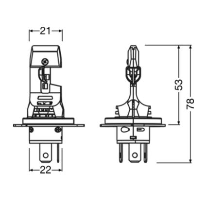 КОМПЛЕКТ ОТ 2 LED автомобилни крушки NIGHT BREAKER SPEED H4 P43T/14W/12V 6000K - Osram