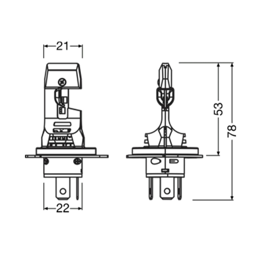 КОМПЛЕКТ ОТ 2 LED автомобилни крушки NIGHT BREAKER SPEED H4 P43T/14W/12V 6000K - Osram