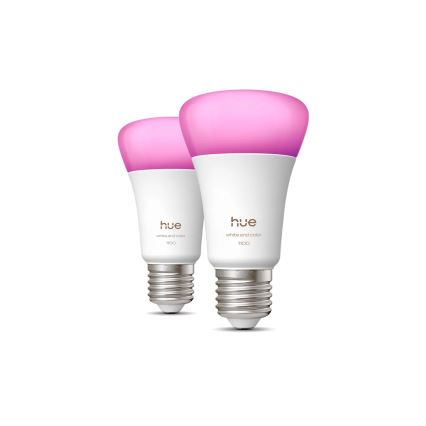 КОМПЛЕКТ 2x LED димируема крушка Philips Hue WHITE AND COLOR AMBIANCE E27/8,1W/230V 1000-20000K