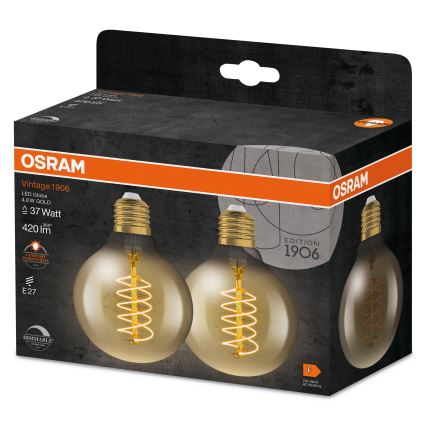 Комплект от 2 LED димируеми крушки VINTAGE FILAMENT E27/4,8W/230V 2200K - Osram