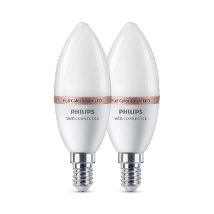 Комплект 2x LED RGB димируема крушка Philips SMART C37 E14/4,9W/230V 2200-6500K CRI 90