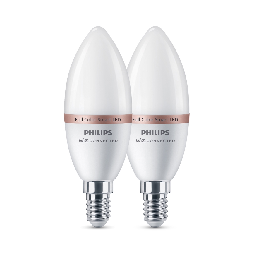 Комплект 2x LED RGB димируема крушка Philips SMART C37 E14/4,9W/230V 2200-6500K CRI 90