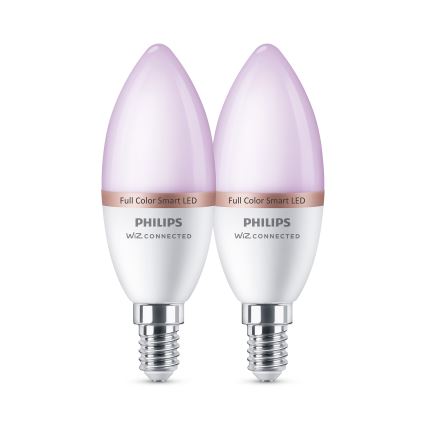 Комплект 2x LED RGB димируема крушка Philips SMART C37 E14/4,9W/230V 2200-6500K CRI 90