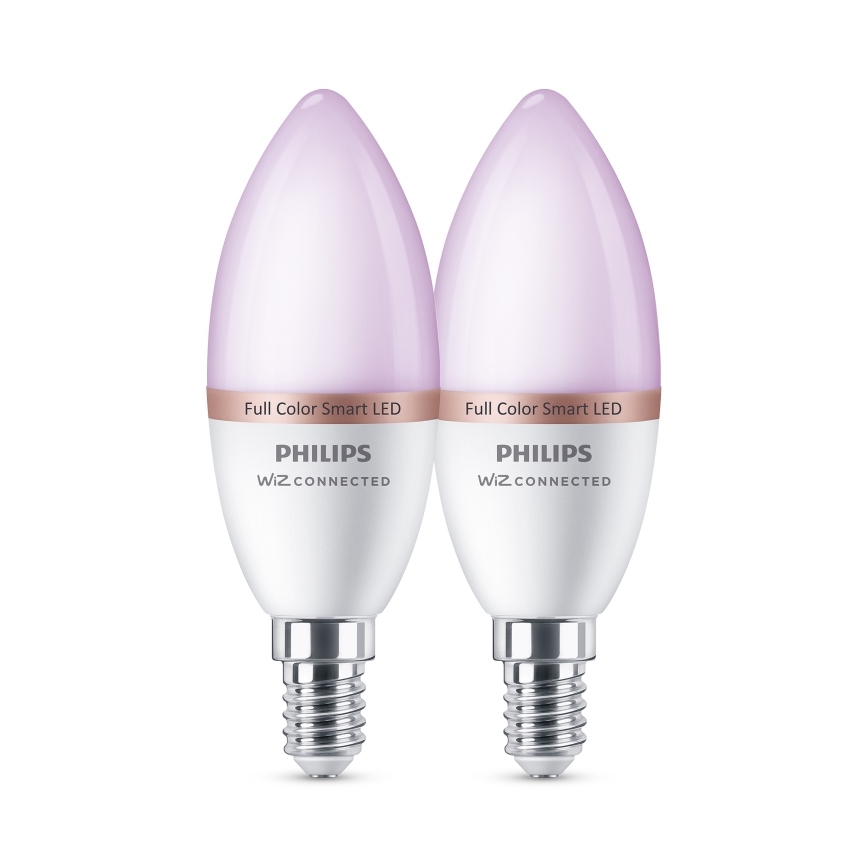 Комплект 2x LED RGB димируема крушка Philips SMART C37 E14/4,9W/230V 2200-6500K CRI 90