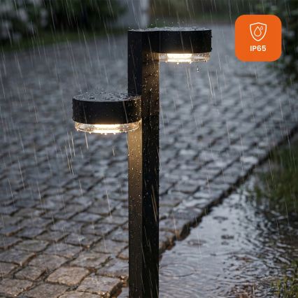 Комплект от 2 LED соларни лампи 2xLED/1W/3,7V 1200 mAh 55 cm IP65 черни